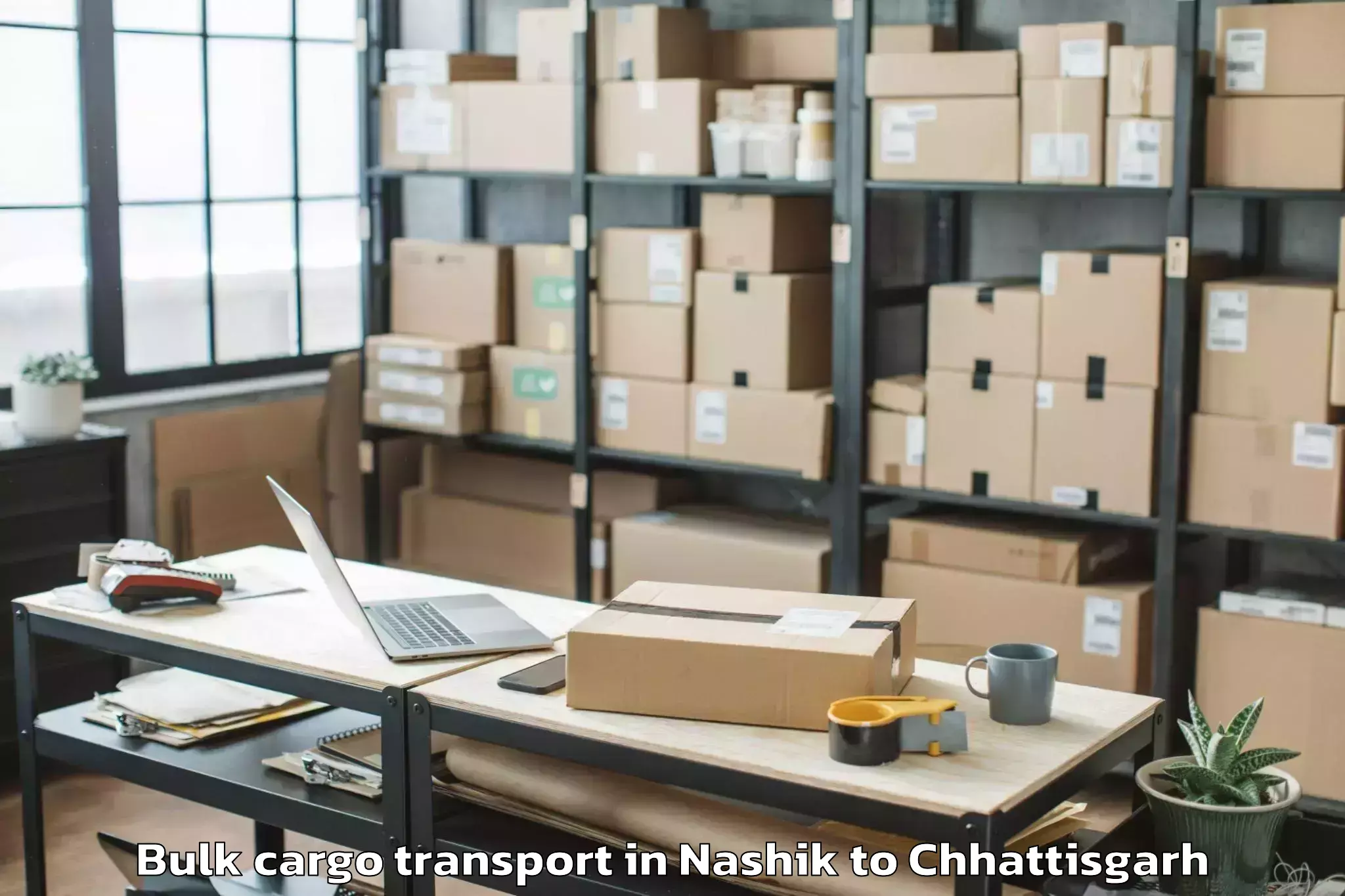 Affordable Nashik to Raipur Airport Rpr Bulk Cargo Transport